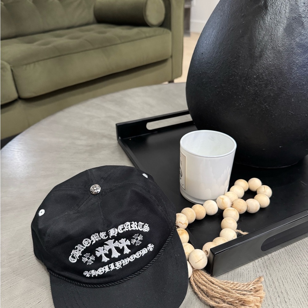 Chrome Hearts Black and White Logo Cap